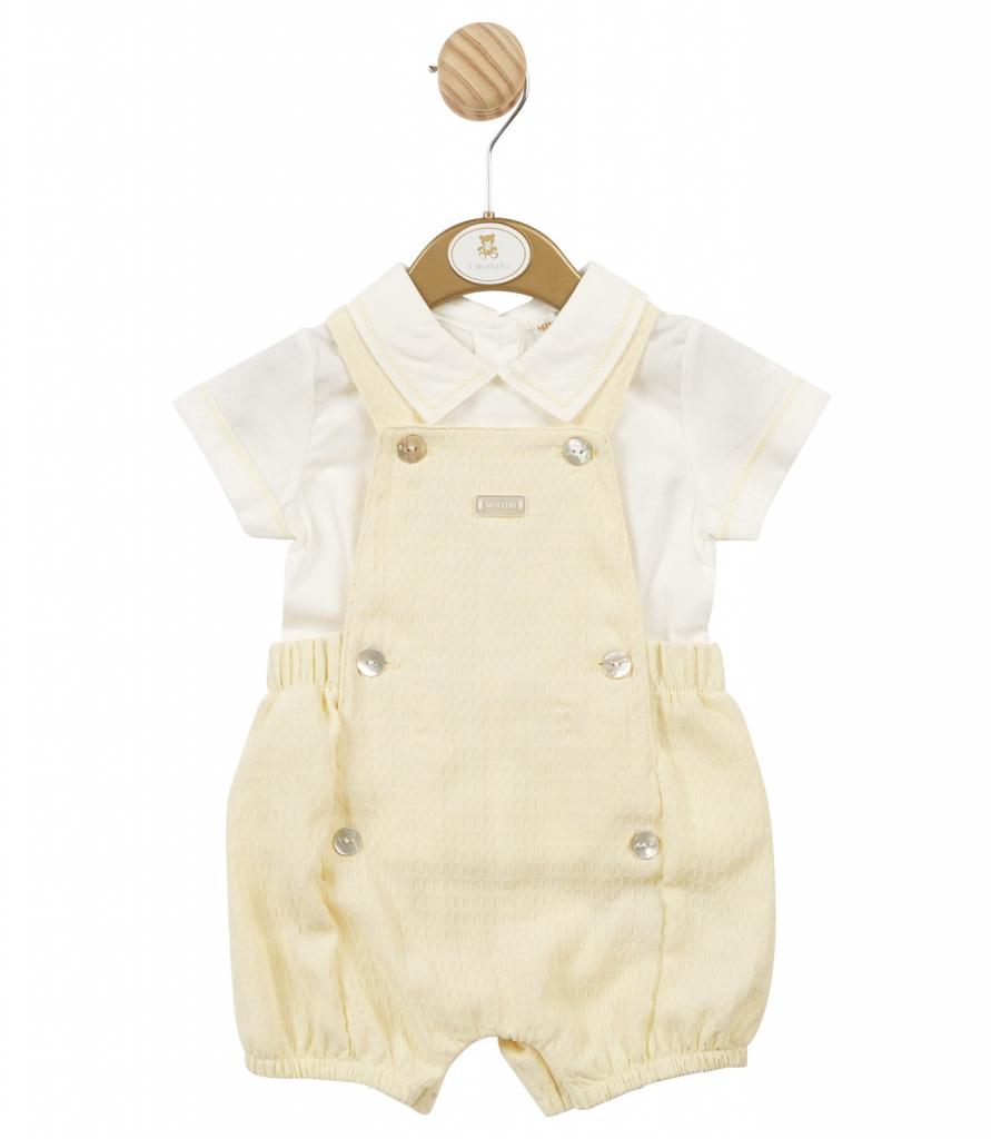 Mintini Lemon Top & Bloomer Dungaree Set